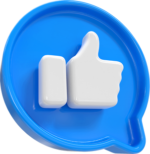 Like icon . Like button . 3D element    
